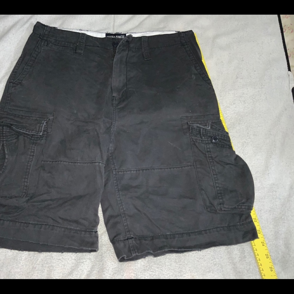 NAUTICA Cargo Short Pants Black Used W 34 Mens